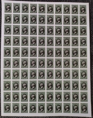Department Of State Two Dollar Stamp Reproduction Lithograph Proof Sheet Of 100 - Image 1 of 2