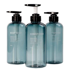 Shampoo and Conditioner Dispenser Bottles,Pump Bottle 3 Pack Refillable Clear... - Picture 1 of 8
