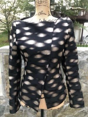 CHAQUETA A-K-R-I-S AKRIS NEGRA DORADA CREMALLERA FRONTAL TALLA 6 8 (JA100 Foto 1 de 4