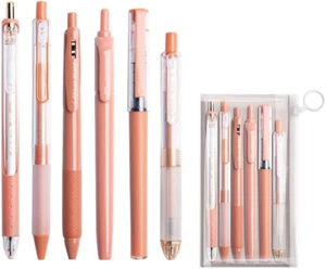 Juego de 6 bolígrafos de tinta de gel pastel, linda toma de notas 0,5 mm punta fina marrón caramelo - Imagen 1 de 6