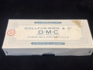 DMC Cotton Fil A Dentelles Blanc Neige #70 Art 19 scatola originale 10 bobine Francia - Foto 1 di 7
