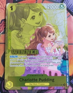 Tarjeta de una pieza promocional del torneo del campeonato ganador Charlotte Pudding OP03-112 - Imagen 1 de 4