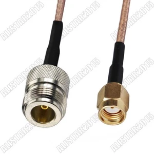 N Female Jack to RP-SMA Male Plug ( Female Pin ) RF Pigtail RG316 Coaxial Cable - Picture 1 of 4