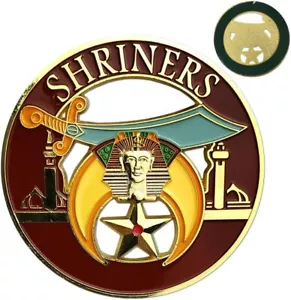 Masonería Masónica Shriners Arabia Orden Auto Coche Emblema con Pegatina Acabado Dorado - Imagen 1 de 9