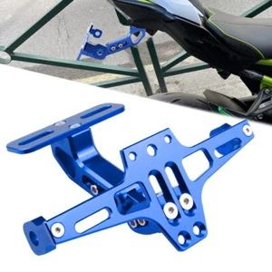 Universal Motorcycle Adjustable License Number Plate Holder LED Light Bracket - Foto 1 di 10