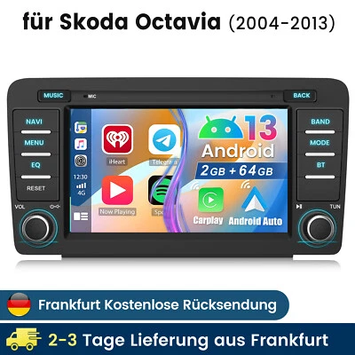 10,1" Android 13 Autoradio Für Skoda Octavia 2 1Z 2004-2013 mit GPS Navi 64GB BT - Bild 1 von 4