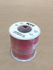 ( 100 FT Spool ) NTE WHS20-02-100 ( 20 AWG ) Solid Hook Up Wire 300V ( Red ) - Picture 1 of 4