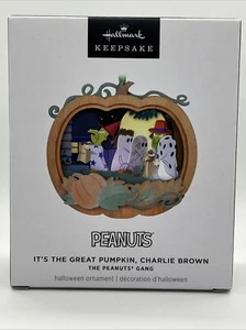2024 Hallmark Peanuts è la grande zucca Charlie marrone ornamento luce magica - Foto 1 di 3