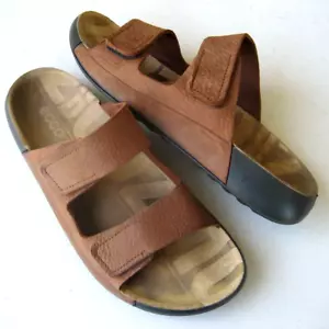 ECCO 2nd Cozmo Fluid Form Brown Two Strap Slide sandals womens 39 / US 8-8.5 - Picture 1 of 10
