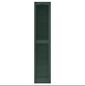 Vantage 2-Pack 15" x 72" Forest Green Louvered Vinyl Exterior Shutters 15x72