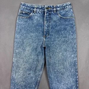 Vintage Guess Jeans Womens 30x27 Blue Acid Wash Made USA Denim Pants Ankle Zip - Picture 1 of 17