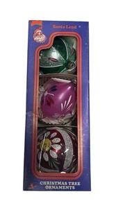 Santa Land Polen Weihnachtsschmuck Jumbo 3 Stück handbemalte Kugeln Träne - Bild 1 von 12