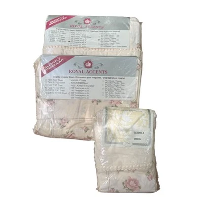 Royal Accents Irreg Floral Full Sheet Set 200 TC 50% Cot/Poly Jessica McClintock - Image 1 of 4