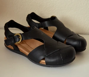Earth Origins schwarze geschlossene Leder-Sandalen bequeme Schuhe 7,5 W ETBONNEY - Bild 1 von 9