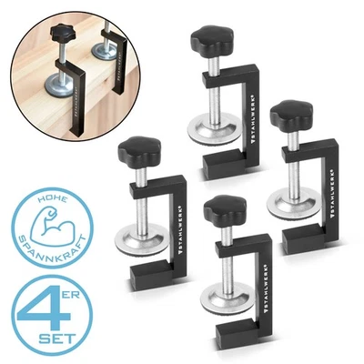 STAHLWERK G-Klemmen 4er Set zur Holzbearbeitung Schraubklemme Schraubzwinge