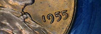 1955 P LINCOLN CENT WHEAT PCGS MS65RD  24056257 ERROR POOR MANS DOUBLE DIE DDO - Image 1 of 4
