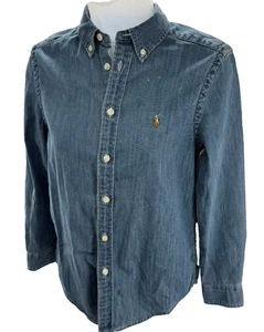 Polo Ralph Lauren camicia chambray denim ragazzo ragazzo taglia media 10-12 anni - Foto 1 di 8