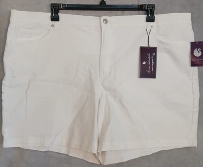 Gloria Vanderbilt Amanda Shorts Women's 24W White Denim Stretch NWT $52 MSRP - Image 1 of 4