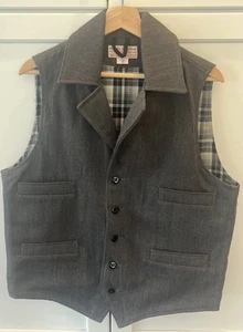 Filson Whipcord Western Vest | Medium | Gray | Style 10064 | Made in USA | EUC - Picture 1 of 16
