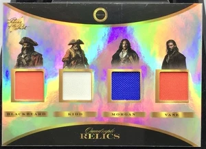 2025 Pieces Of The Past Pirates Blackbeard, Kidd, Morgan, Vane Quad Flag Relics - Bild 1 von 2