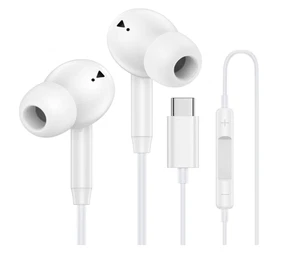 USB C Wired Earbuds Ear Buds for Iphone 16 Pro Max 16E 16 plus 16Pro 15 Pro Max - Picture 1 of 7