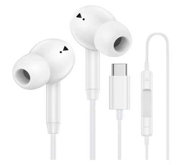 USB C Wired Earbuds Ear Buds for Iphone 16 Pro Max 16E 16 plus 16Pro 15 Pro Max - Image 1 of 4