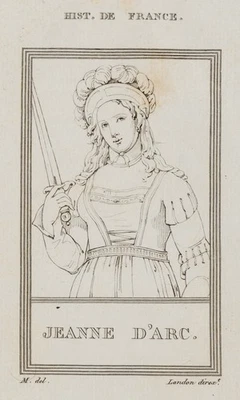 C. LANDON (1760-1826), Jeanne d'Arc Porträt, um 1800, Kupferstich Romantik - Bild 1 von 4