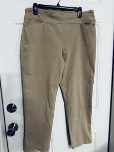 Pantalones Attyre New York elásticos color caqui tostado pierna recta talla 16 - Imagen 1 de 5
