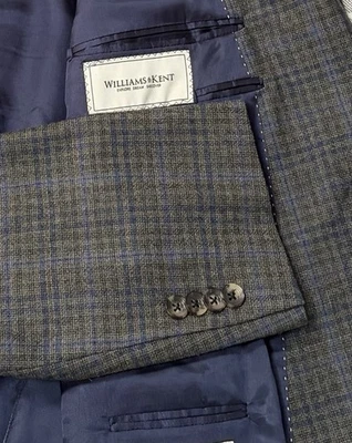 Blazer Williams & Kent Gris Púrpura Cuadros 48R Lana Abrigo Deportivo Chaqueta Foto 1 de 4