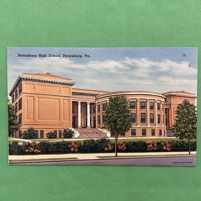 Petersburg High School, Petersburg Virginia, Linen Postcard, unposted - Image 1 of 4
