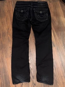 VINTAGE USA 32x30 True Religion Jeans Mens Bobby Straight Leg Black - Picture 1 of 7