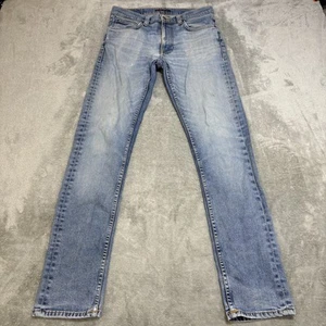 Nudie Jeans Lean Dean Jeans Mens 29x31 Blue Lost Orange Stretch Denim Distressed - Picture 1 of 19