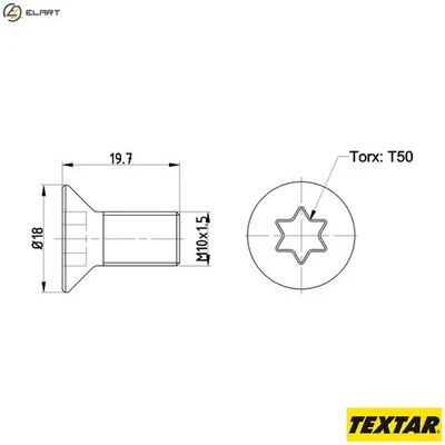 BOLT BRAKE DISC TPM0016 FOR FORD AUSTRALIA AZBA/TXBB/TXBA/TXDB 2.0L 4cyl 2.2L - Image 1 of 4