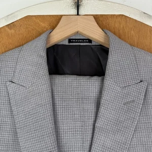 Vie Franco Suit Mens 42R Gray Checkered 2 Button Wool Blend Sport Fabric NEW - Picture 1 of 24