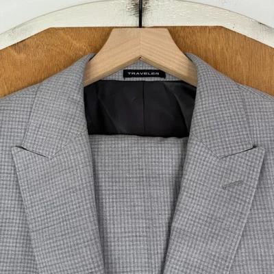 Vie Franco Suit Mens 42R Gray Checkered 2 Button Wool Blend Sport Fabric NEW - Image 1 of 4