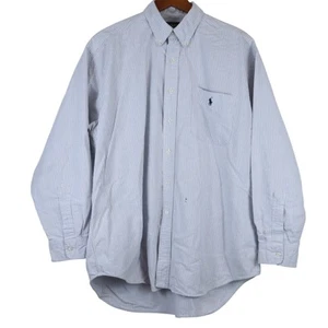 Polo Ralph Lauren Button Down Langarm blau weiß gestreift Big Shirt Herren Large - Bild 1 von 10
