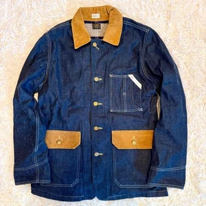 EDWIN Corduroy Warm-Lined Denim Coverall Jacket, Size L, Men's, Made in Japan - Picture 1 of 15
