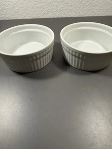 World Market Set Of 2 Soufflé White Porcelain Ramekins  - Picture 1 of 5