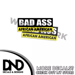BAD ASS African African Sticker 4WD Truck Funny Off Road Decal D& 2 Pk 6.5 x 2.5 - Picture 1 of 3