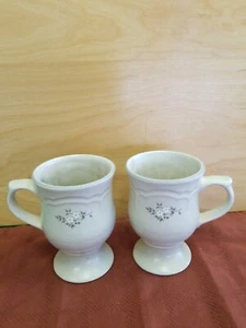 PFALTZGRAFF Heirloom Pattern Set of 2 Footed Pedestal Irish Coffee Mugs Cups - Picture 1 of 5