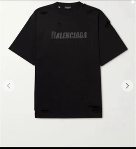Balenciaga Oversized Distressed T-Shirt Größe L schwarz Mit Rechnung - Bild 1 von 3