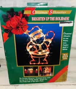 Vintage Christmas Silhouettes Window Wall Decoration Lighted Santa Claus Xmas - Picture 1 of 2