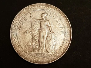 Original Antique 1898 B British China Mint Large Trade Dollar .900 Silver Coin - Picture 1 of 23