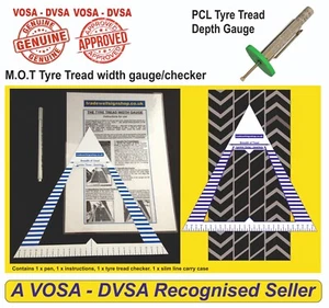 TYRE TREAD GAUGE WIDTH CHECKER. MOT. MOT SIGNS. MOT SIGN. PCL TYRE DEPTH GAUGE - Picture 1 of 9
