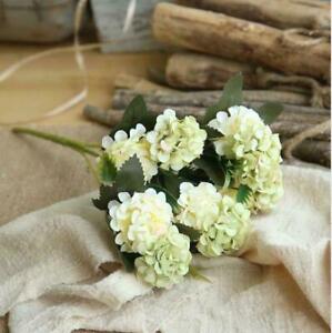 2 Pack Artificial Flowers Fake Silk Mini Hydrangea Wedding Decoration Bouquet