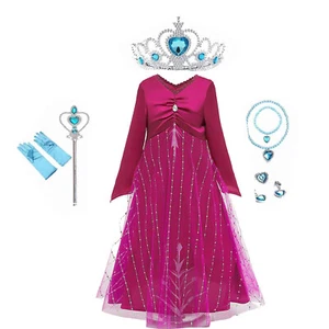 Disney Cosplay Rapuzel Anna Wedding Birthday Girls Frozen Anna Dresses for Girls - Picture 1 of 10