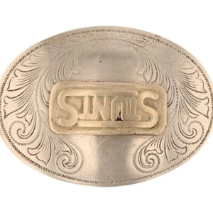 G Silver Stunts Unlimited Hollywood Stuntmens Sa 1970s Vintage Belt Buckle - Picture 1 of 5