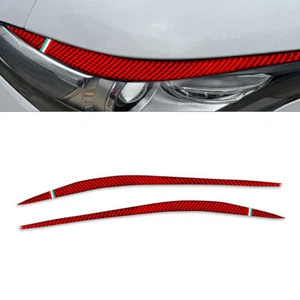2Pcs Headlight Eyebrows Eyelids Cover Trim For Alfa Romeo Giulia 2015-2024 - Picture 1 of 7