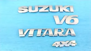 1999-2005 Suzuki Grand Vitara V6 Emblem Logo Badge Trunk Gate Rear Chrome - Picture 1 of 4