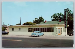 Letrero de neón Ford Coupe años 50 Folkston Georgia - restaurante Richcliff - postal UNP - Imagen 1 de 3